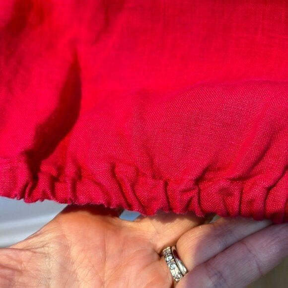 Bryn Walker 100% linen oversized sleeveless dress elasticized hem hot pink XS - Picture 7 of 11